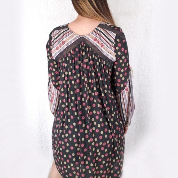 Free People Floral Stripe Boho Peasant Dress XS - Picture 2 of 7
